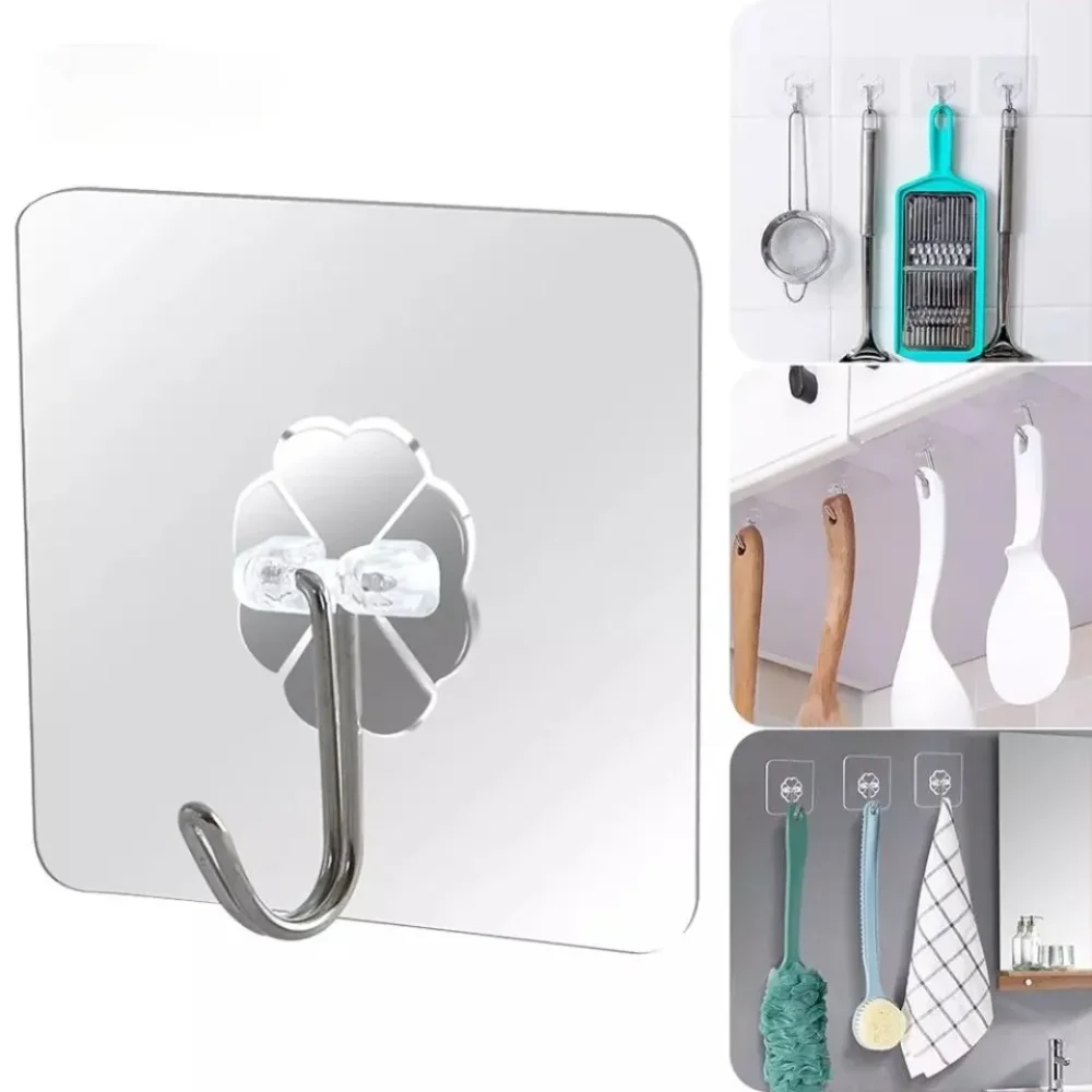 Transparent Strong Self Adhesive Wall Hook(12 pcs)